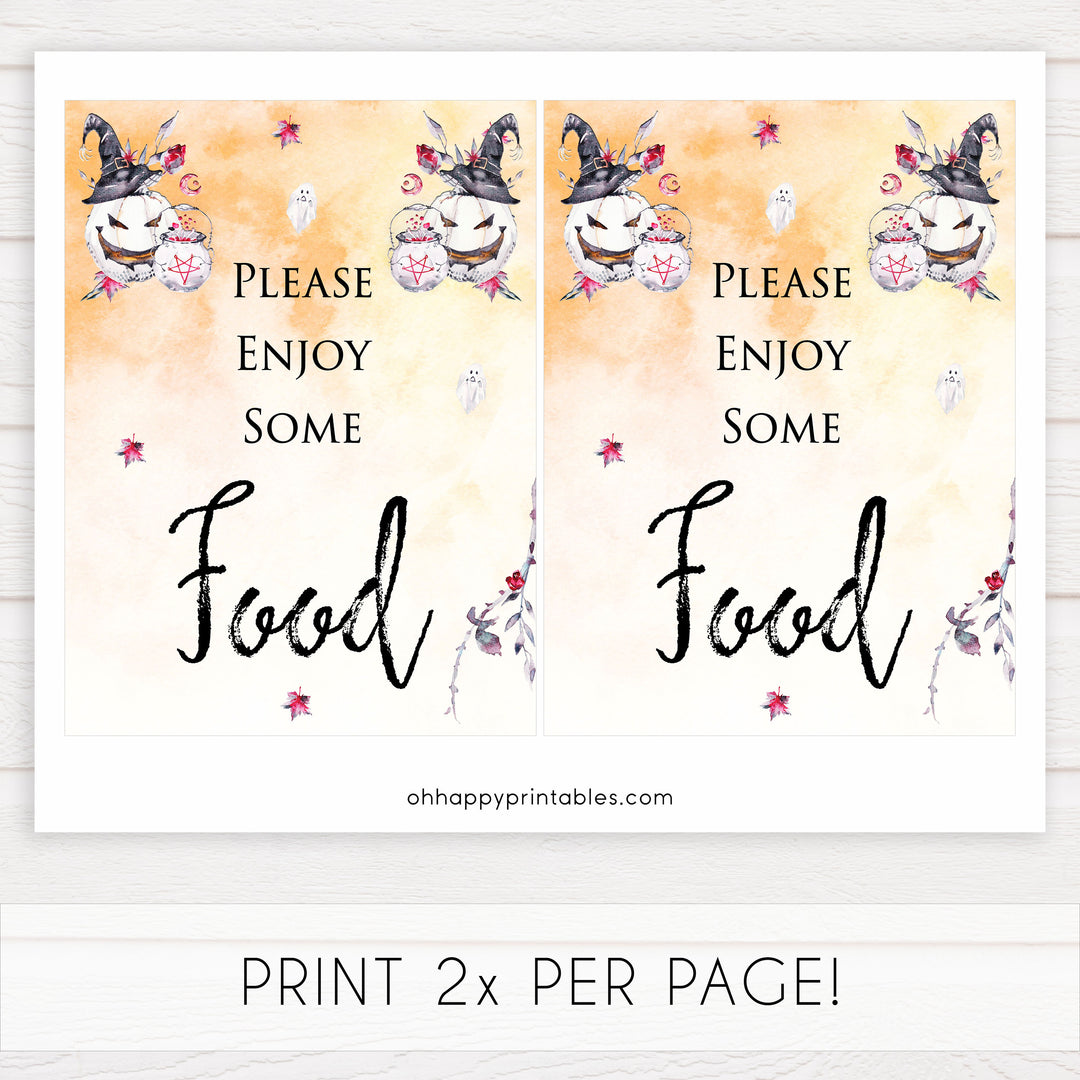 food baby shower table signs, halloween baby shower table signs, printable baby shower table signs, baby shower signs, table signs, halloween baby shower