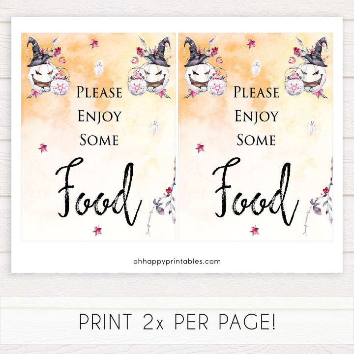 food baby shower table signs, halloween baby shower table signs, printable baby shower table signs, baby shower signs, table signs, halloween baby shower