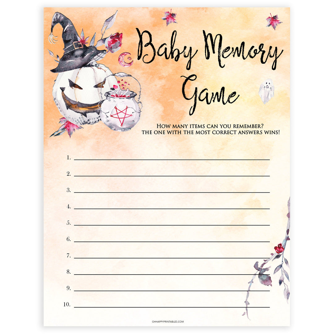 Halloween pumpkin baby games, baby memory baby games, printable baby games, best baby games, top baby games halloween baby shower, halloween baby ideas, best baby games