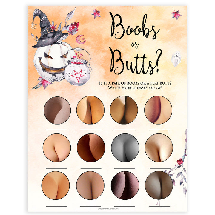 Halloween pumpkin baby games, boobs or butts baby games, printable baby games, best baby games, top baby games halloween baby shower, halloween baby ideas, best baby games