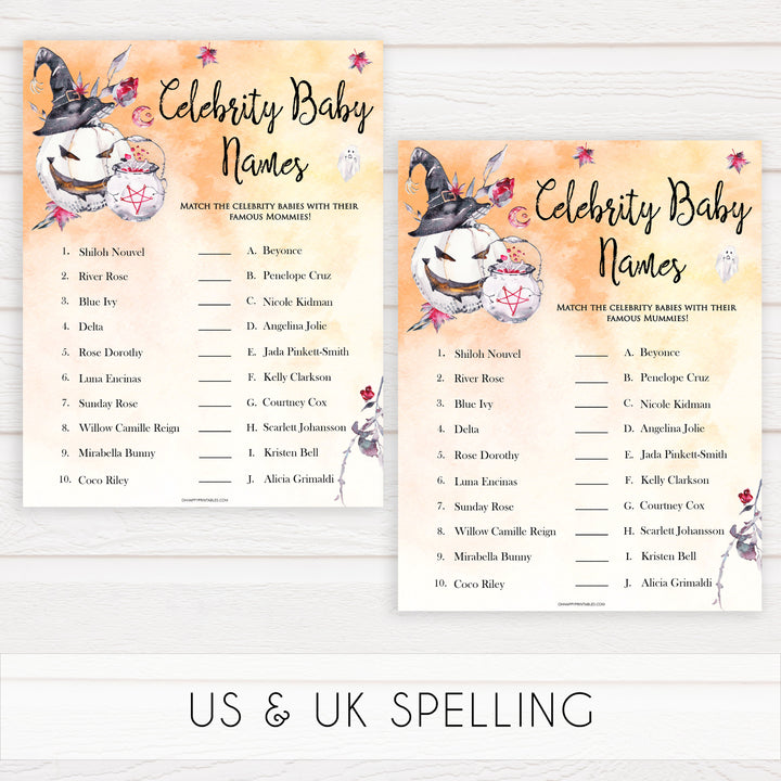 Halloween pumpkin baby games, celebrity baby names baby games, printable baby games, best baby games, top baby games halloween baby shower, halloween baby ideas, best baby games