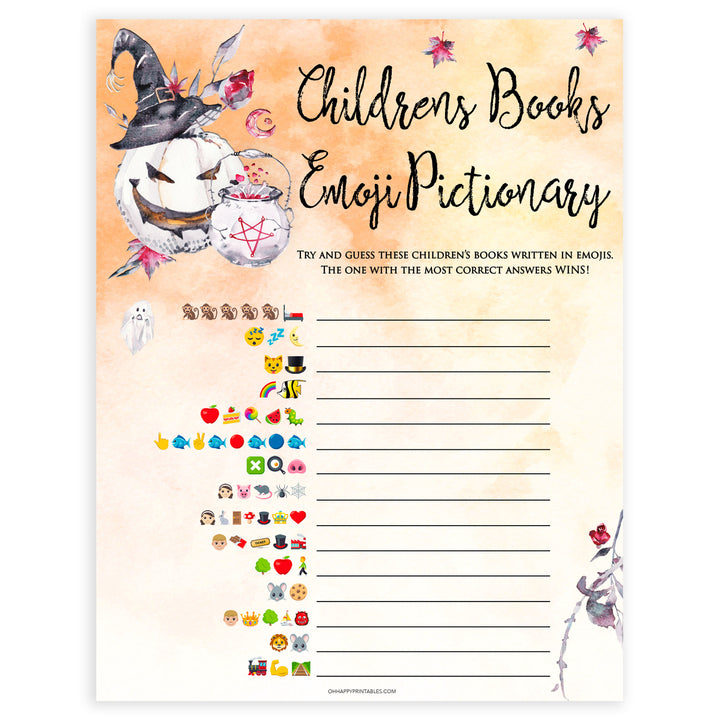 Halloween pumpkin baby games, childrens books emoji pictionary baby games, printable baby games, best baby games, top baby games halloween baby shower, halloween baby ideas, best baby games