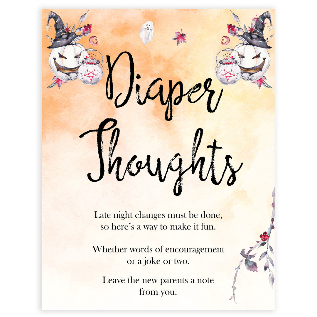 Halloween pumpkin baby games, diaper thoughts baby games, printable baby games, best baby games, top baby games halloween baby shower, halloween baby ideas, best baby games