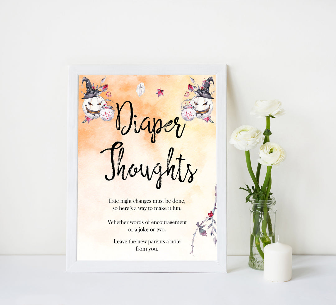 Halloween pumpkin baby games, diaper thoughts baby games, printable baby games, best baby games, top baby games halloween baby shower, halloween baby ideas, best baby games