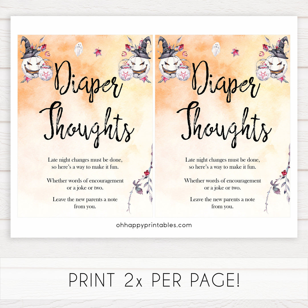 Halloween pumpkin baby games, diaper thoughts baby games, printable baby games, best baby games, top baby games halloween baby shower, halloween baby ideas, best baby games