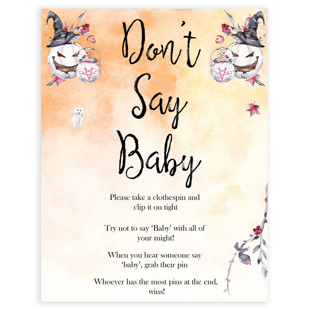 Halloween pumpkin baby games, dont say baby baby games, printable baby games, best baby games, top baby games halloween baby shower, halloween baby ideas, best baby games