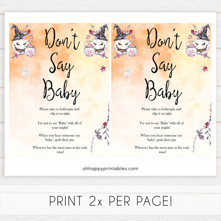 Halloween pumpkin baby games, dont say baby baby games, printable baby games, best baby games, top baby games halloween baby shower, halloween baby ideas, best baby games