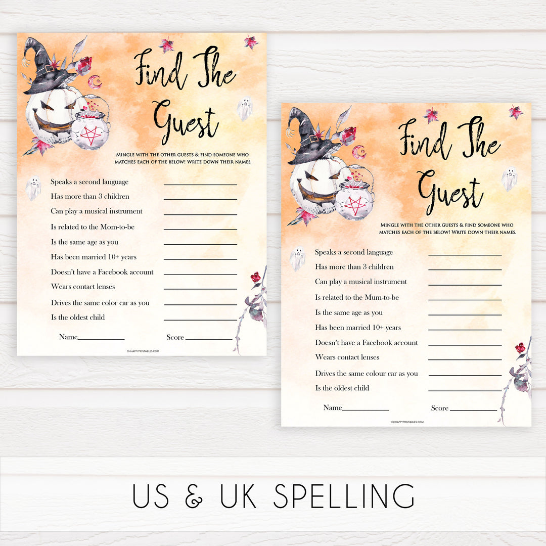 Halloween pumpkin baby games, find the guest baby games, printable baby games, best baby games, top baby games halloween baby shower, halloween baby ideas, best baby games