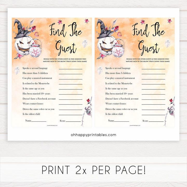 Halloween pumpkin baby games, find the guest baby games, printable baby games, best baby games, top baby games halloween baby shower, halloween baby ideas, best baby games