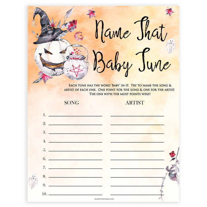 Halloween pumpkin baby games, name that baby tune baby games, printable baby games, best baby games, top baby games halloween baby shower, halloween baby ideas, best baby games