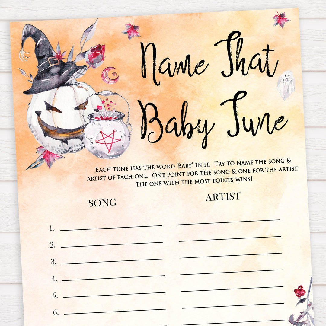 Halloween pumpkin baby games, name that baby tune baby games, printable baby games, best baby games, top baby games halloween baby shower, halloween baby ideas, best baby games