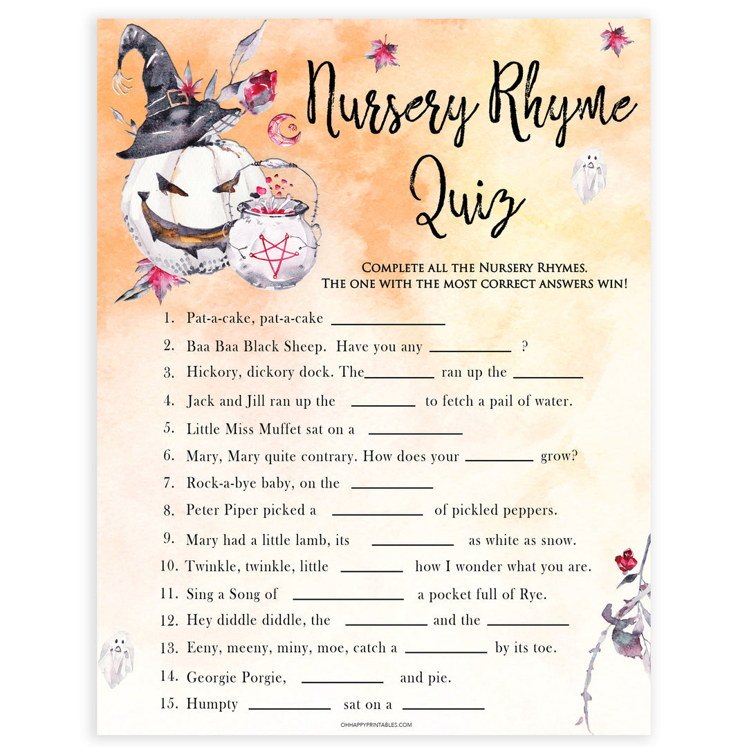 Halloween pumpkin baby games, nursery rhyme quiz baby games, printable baby games, best baby games, top baby games halloween baby shower, halloween baby ideas, best baby games