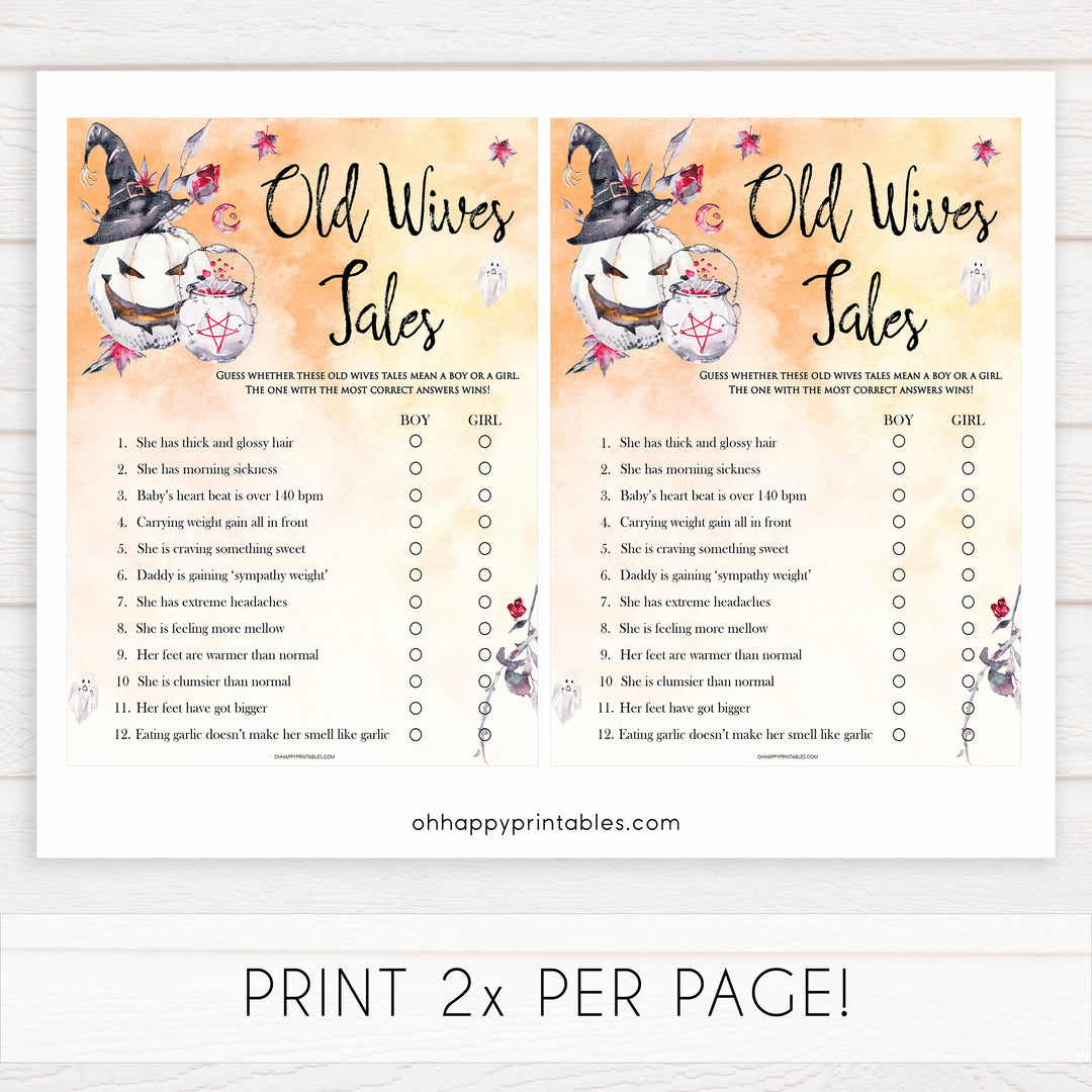 Halloween pumpkin baby games, Old Wives Tales baby games, printable baby games, best baby games, top baby games halloween baby shower, halloween baby ideas, best baby games