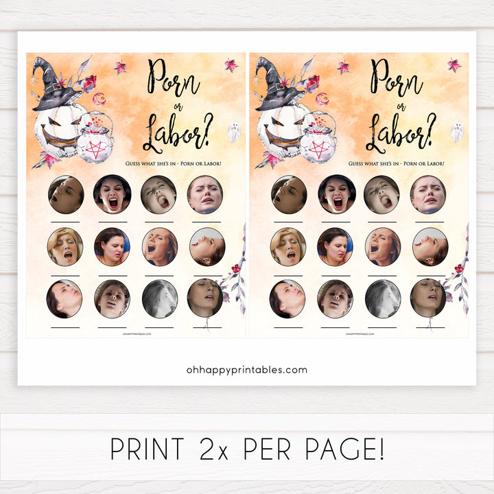 Halloween pumpkin baby games, labor or porn baby games, printable baby games, best baby games, top baby games halloween baby shower, halloween baby ideas, best baby games