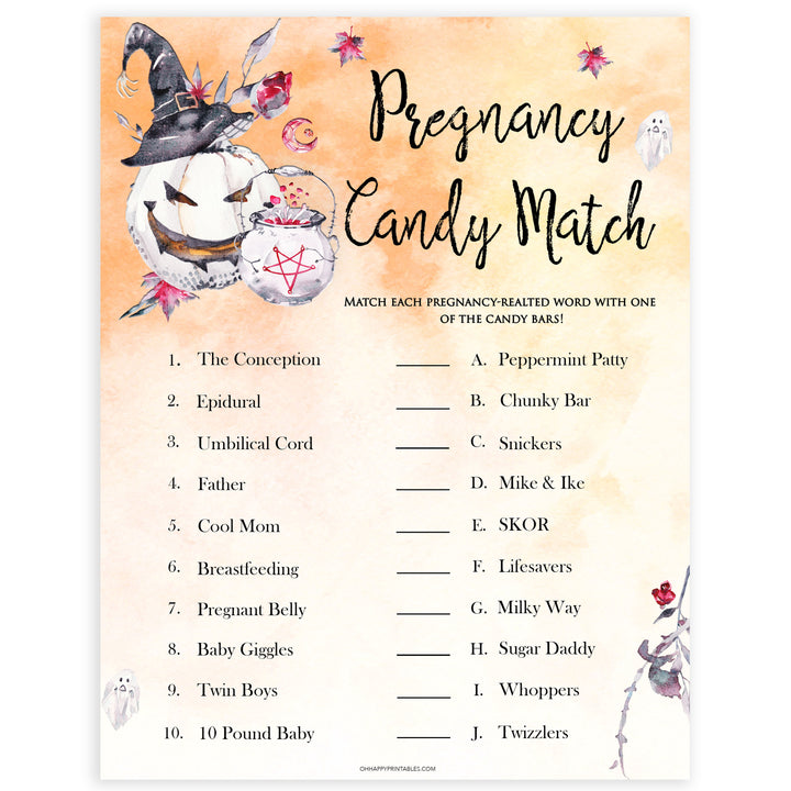 Halloween pumpkin baby games, pregnancy candy match baby games, printable baby games, best baby games, top baby games halloween baby shower, halloween baby ideas, best baby games
