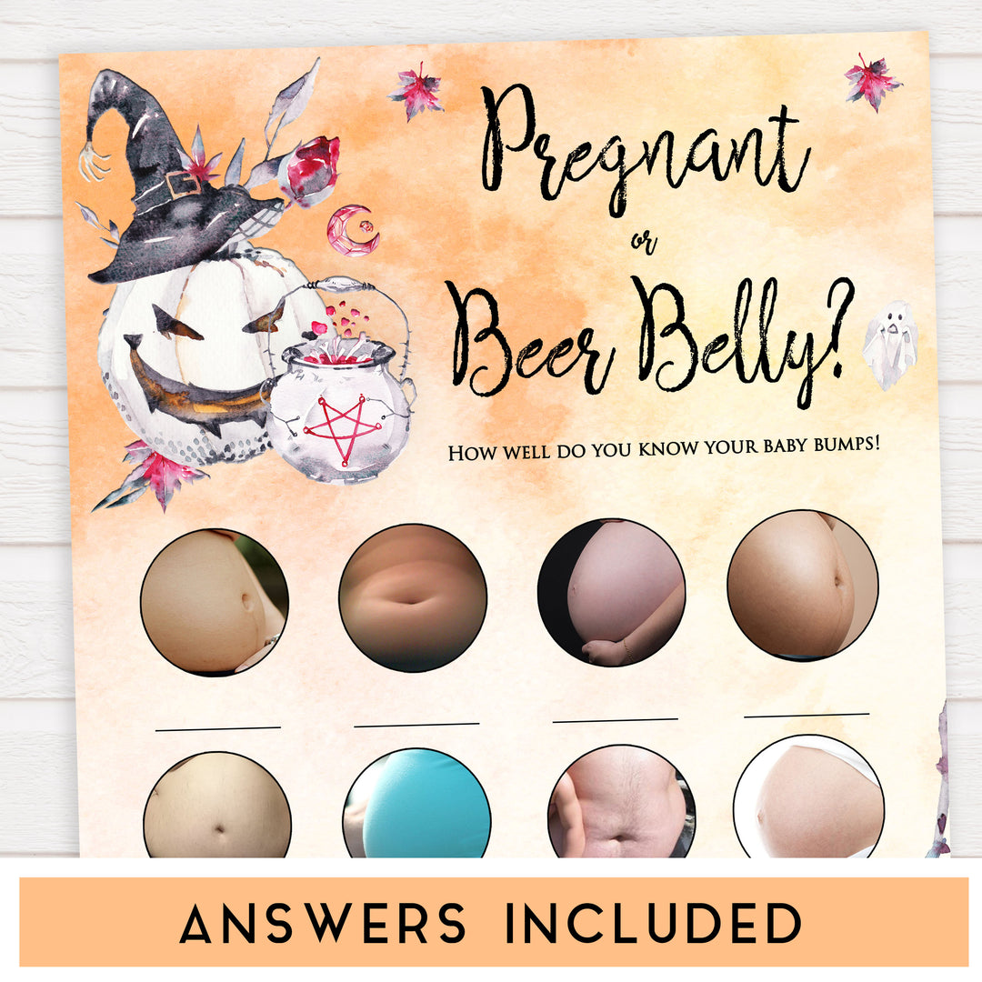 Halloween pumpkin baby games, pregnant or beer belly baby games, printable baby games, best baby games, top baby games halloween baby shower, halloween baby ideas, best baby games