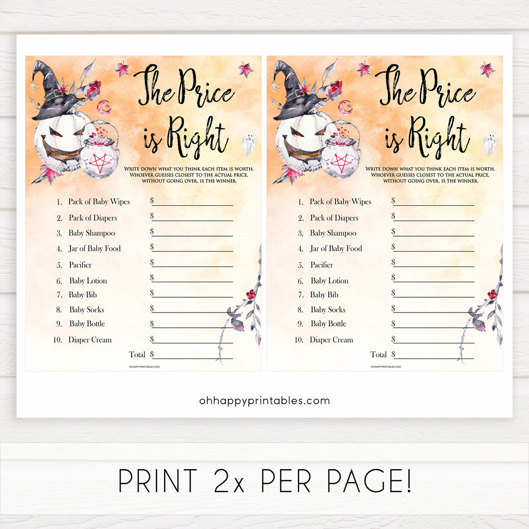 Halloween pumpkin baby games, price is right baby games, printable baby games, best baby games, top baby games halloween baby shower, halloween baby ideas, best baby games