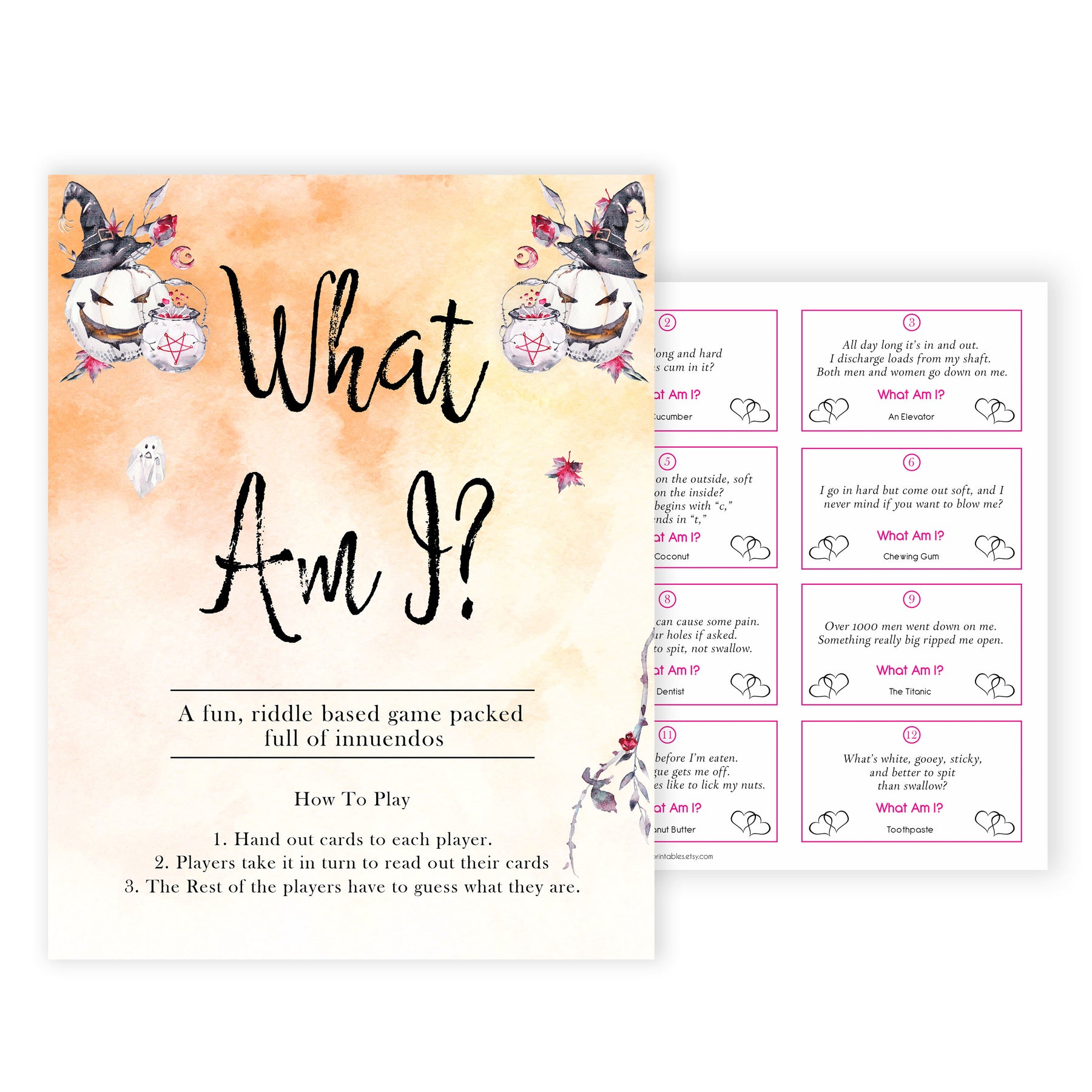 What Am I Game - Halloween Pumpkin Printable Baby Shower Games ...