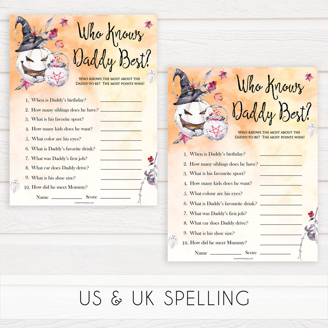 Halloween pumpkin baby games, who knows daddy best baby games, printable baby games, best baby games, top baby games halloween baby shower, halloween baby ideas, best baby games