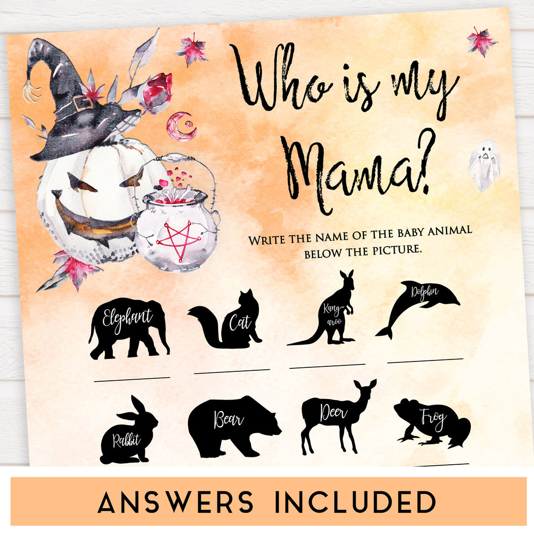 Halloween pumpkin baby games, who is my mama baby games, printable baby games, best baby games, top baby games halloween baby shower, halloween baby ideas, best baby games