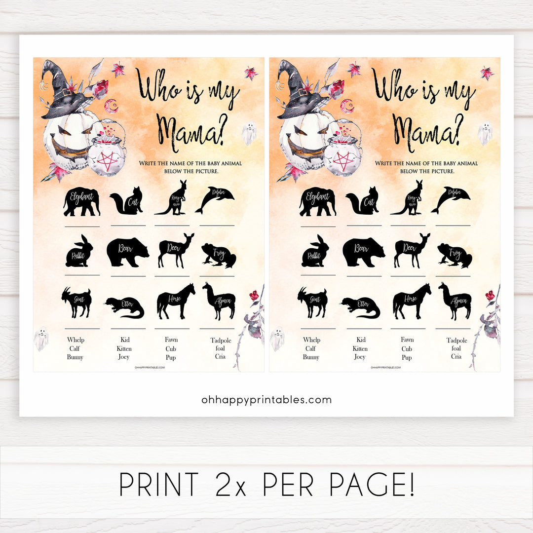 Halloween pumpkin baby games, who is my mama baby games, printable baby games, best baby games, top baby games halloween baby shower, halloween baby ideas, best baby games