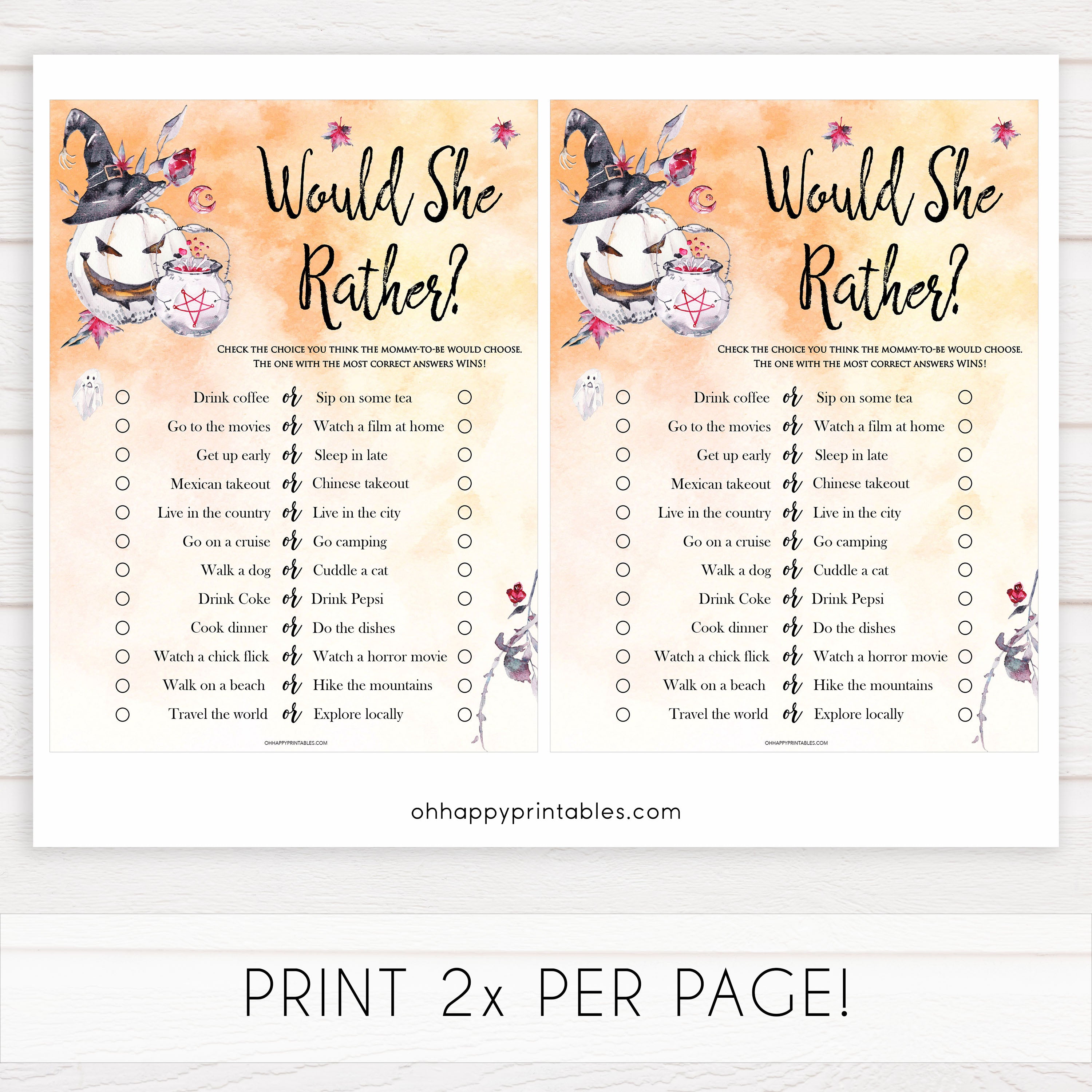 Halloween pumpkin baby games, would she rather baby games, printable baby games, best baby games, top baby games halloween baby shower, halloween baby ideas, best baby games
