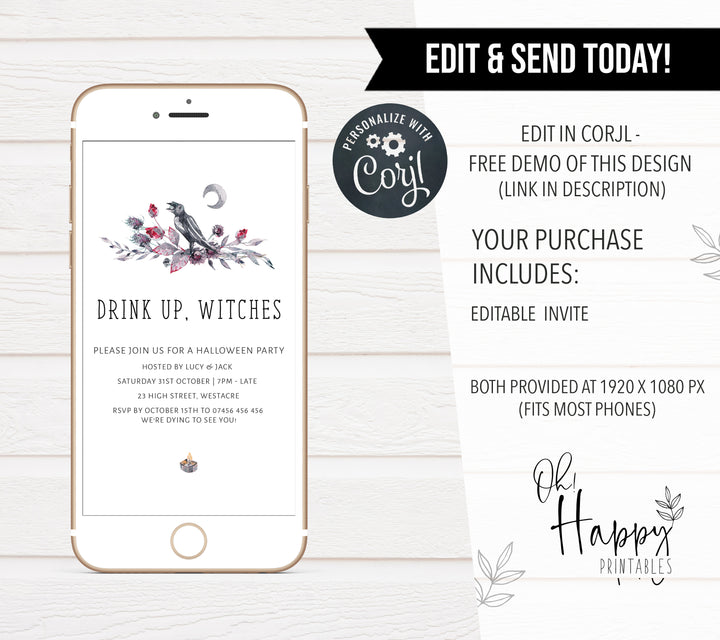 halloween invitations, editable halloween invitations, printable halloween invitations, spooky halloween invitations