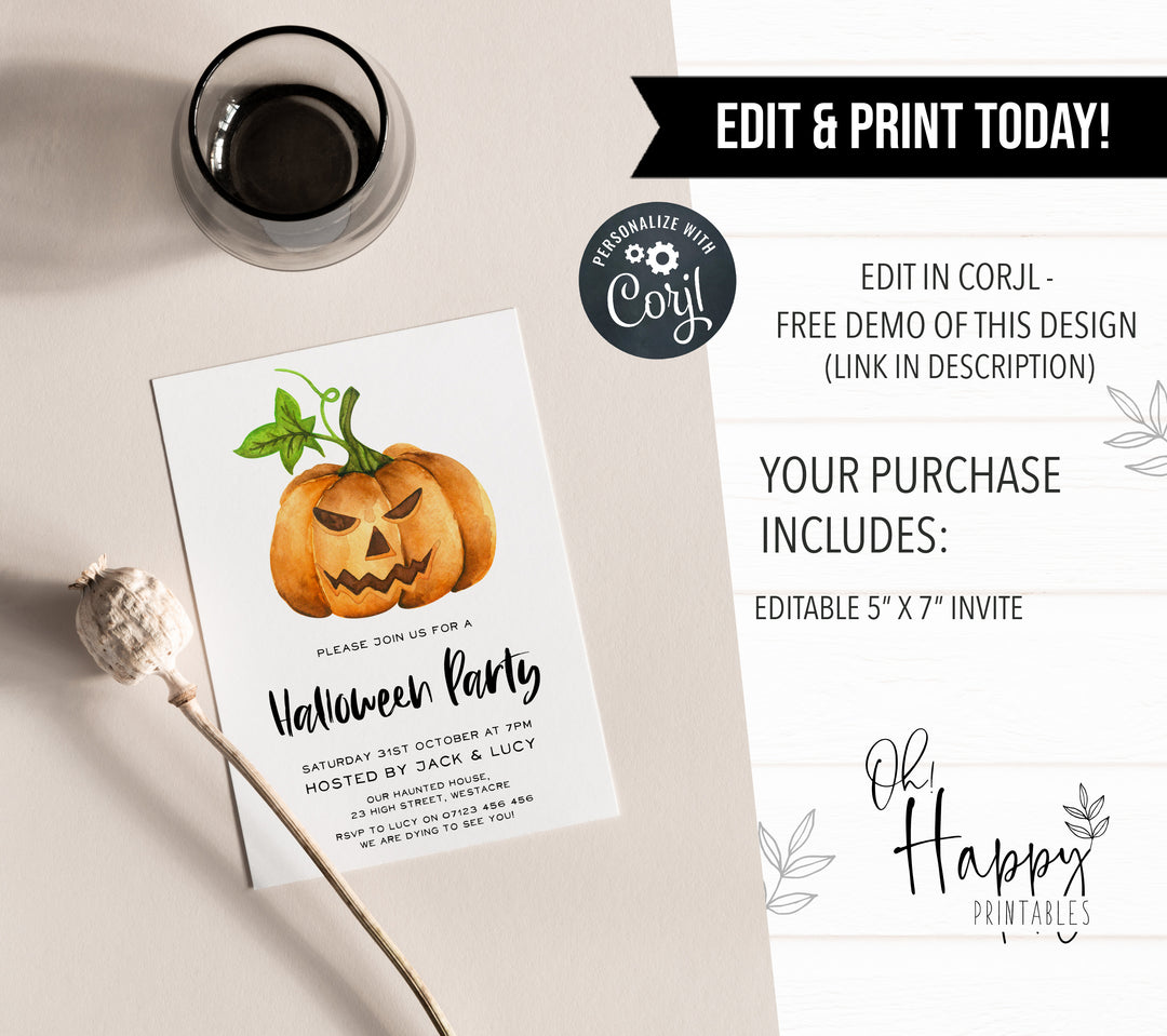 halloween invitations, editable halloween invitations, printable halloween invitations, spooky halloween invitations