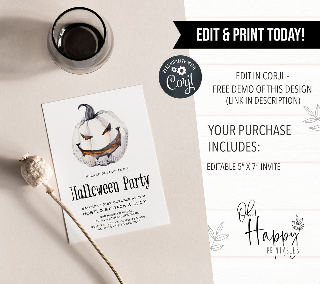halloween invitations, editable halloween invitations, printable halloween invitations, spooky halloween invitations