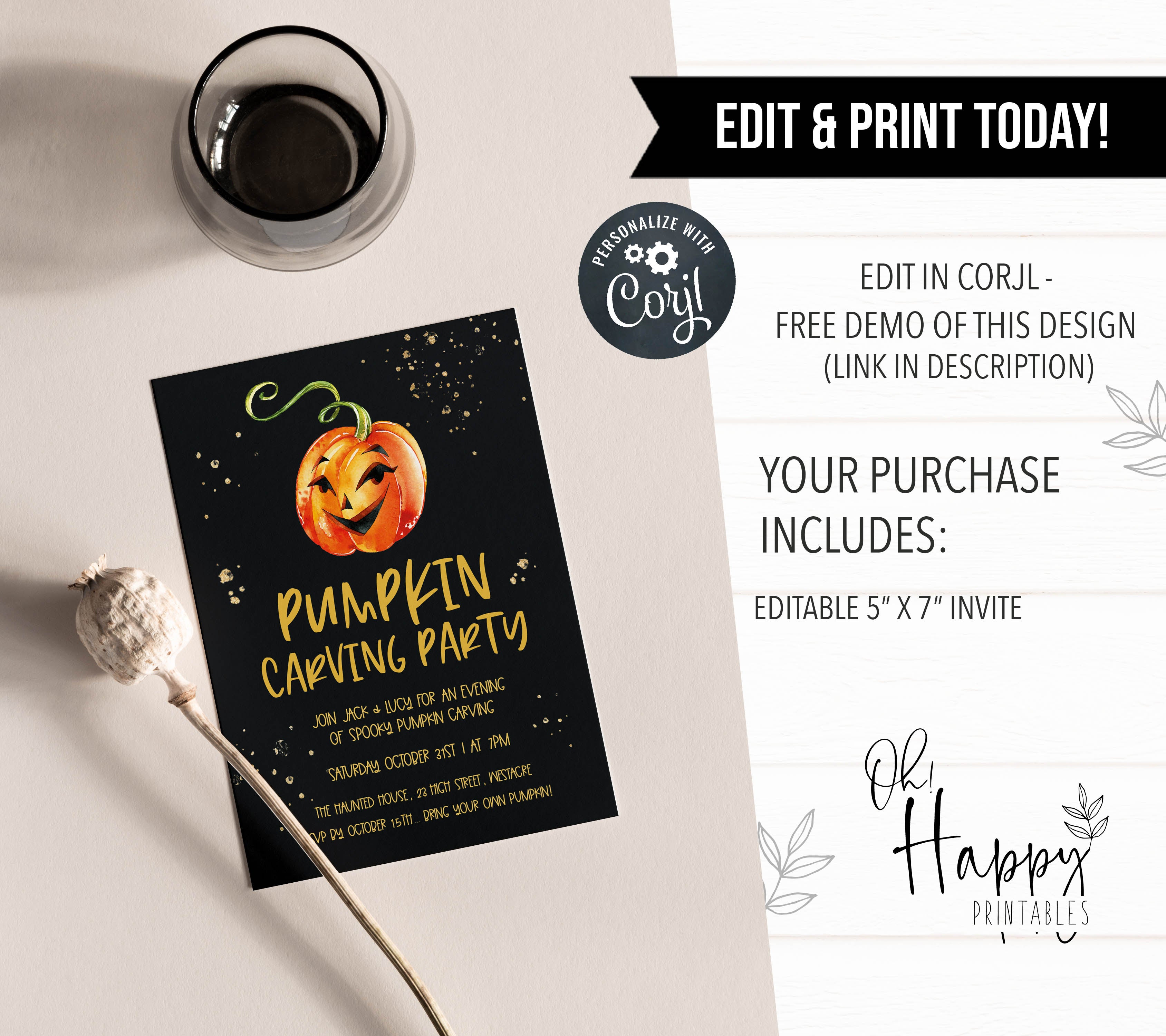 halloween invitations, editable halloween invitations, printable halloween invitations, spooky halloween invitations