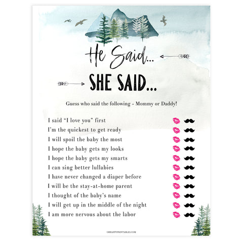 he said she said baby game, Printable baby shower games, adventure awaits baby games, baby shower games, fun baby shower ideas, top baby shower ideas, adventure awaits baby shower, baby shower games, fun adventure baby shower ideas