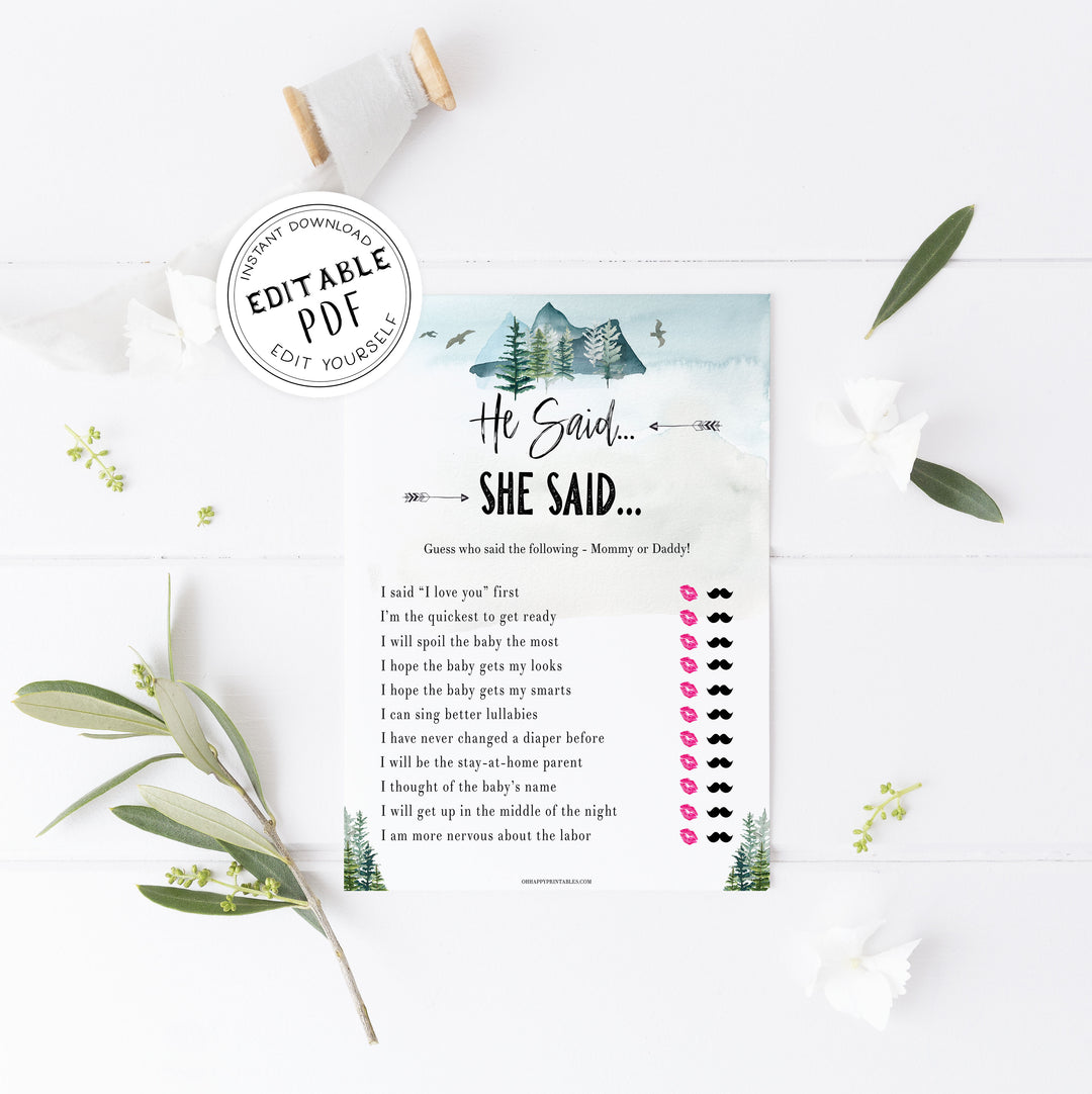 he said she said baby game, Printable baby shower games, adventure awaits baby games, baby shower games, fun baby shower ideas, top baby shower ideas, adventure awaits baby shower, baby shower games, fun adventure baby shower ideas