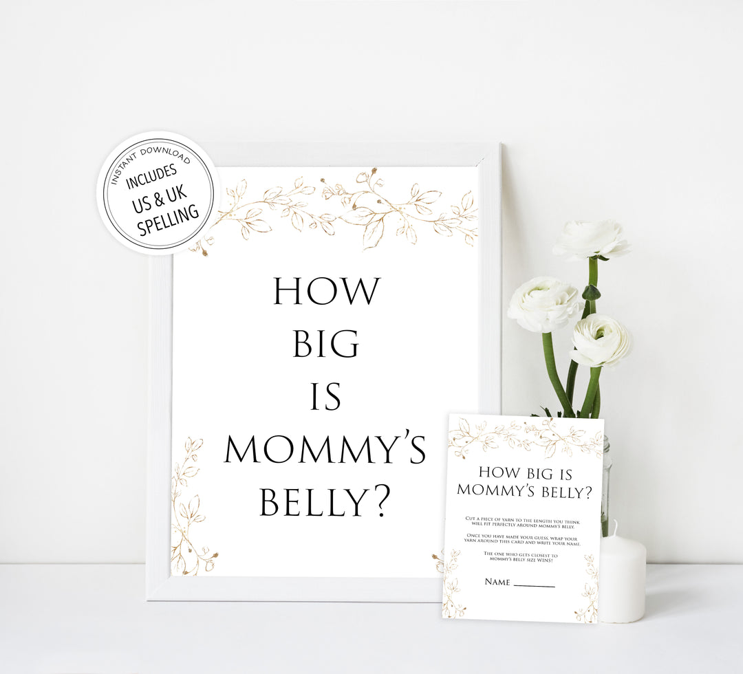 how big is mommys belly game, Printable baby shower games, gold leaf baby games, baby shower games, fun baby shower ideas, top baby shower ideas, gold leaf baby shower, baby shower games, fun gold leaf baby shower ideas