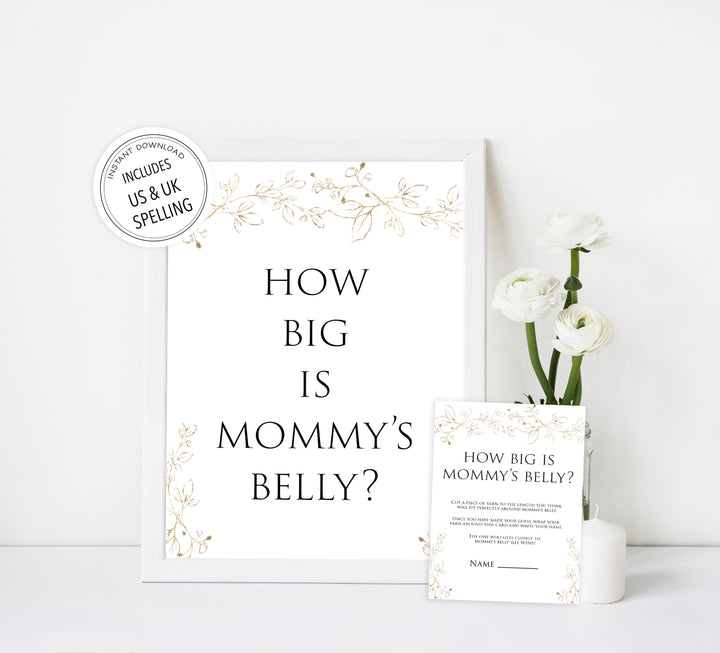 how big is mommys belly game, Printable baby shower games, gold leaf baby games, baby shower games, fun baby shower ideas, top baby shower ideas, gold leaf baby shower, baby shower games, fun gold leaf baby shower ideas