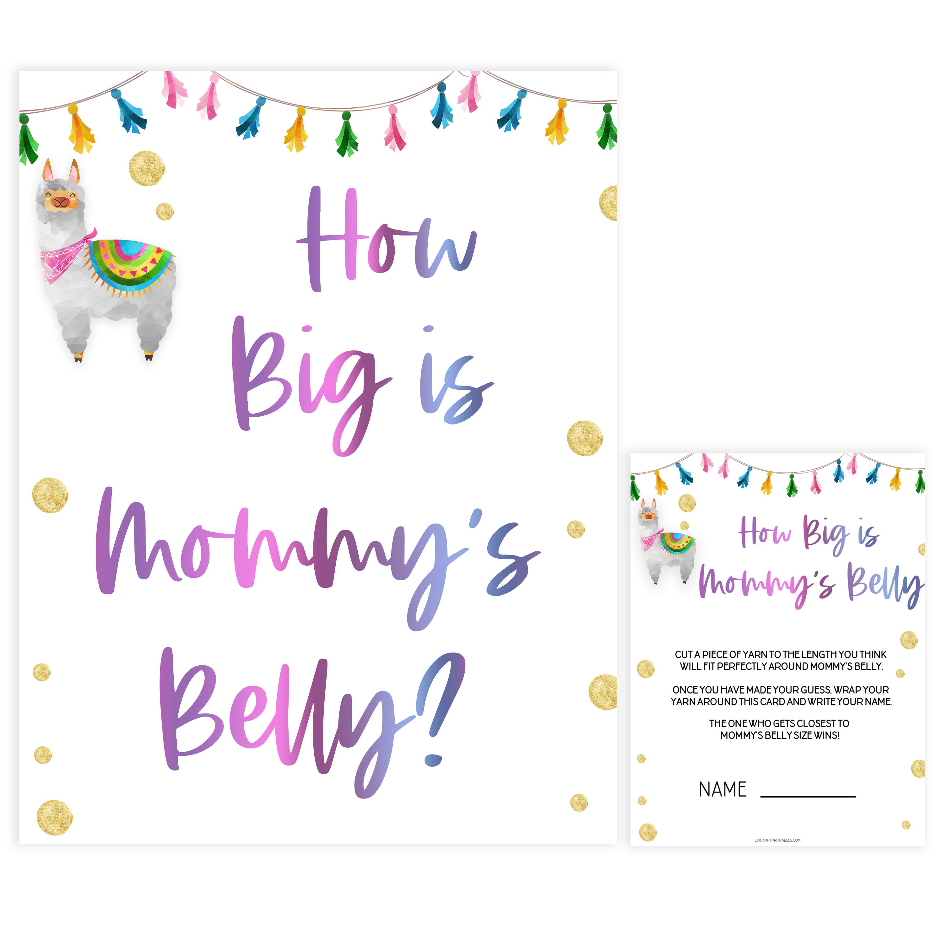 how big is mommys belly game, Printable baby shower games, llama fiesta fun baby games, baby shower games, fun baby shower ideas, top baby shower ideas, Llama fiesta shower baby shower, fiesta baby shower ideas