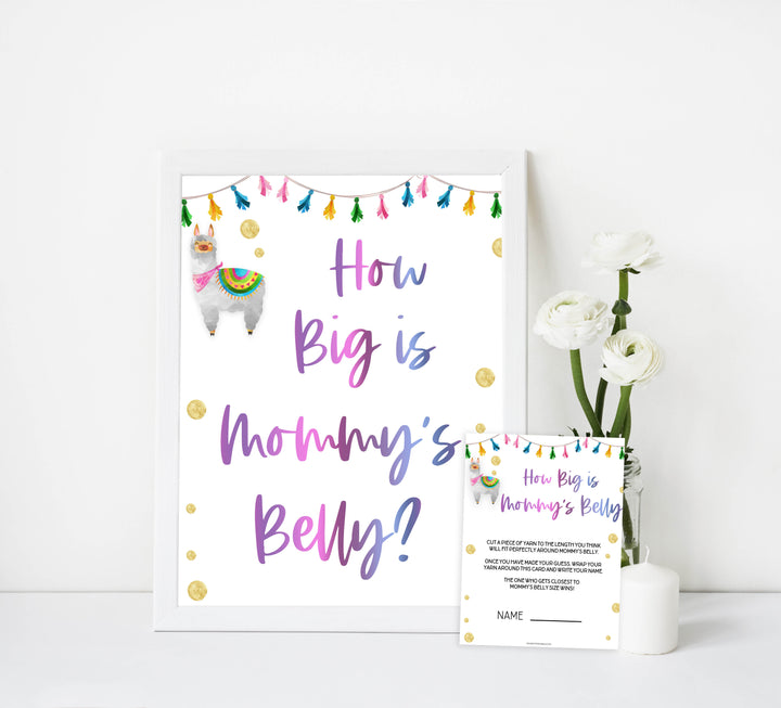 how big is mommys belly game, Printable baby shower games, llama fiesta fun baby games, baby shower games, fun baby shower ideas, top baby shower ideas, Llama fiesta shower baby shower, fiesta baby shower ideas