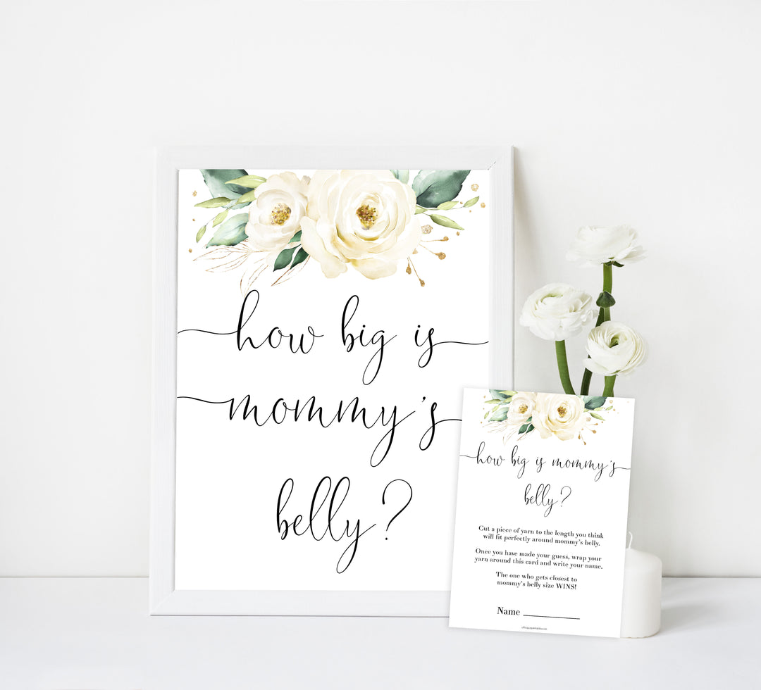how big is mommys belly baby game, Printable baby shower games, shite floral baby games, baby shower games, fun baby shower ideas, top baby shower ideas, floral baby shower, baby shower games, fun floral baby shower ideas