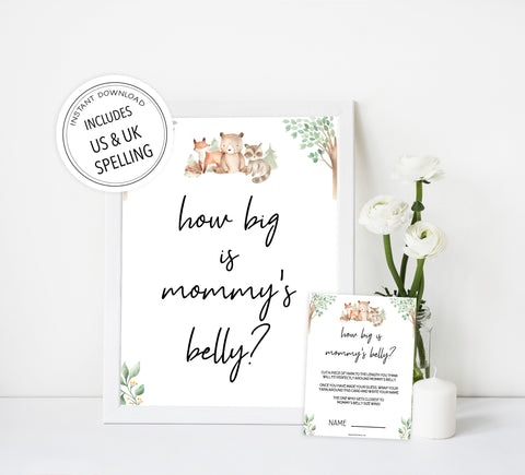 how big is mommys belly game, Printable baby shower games, woodland animals baby games, baby shower games, fun baby shower ideas, top baby shower ideas, woodland baby shower, baby shower games, fun woodland animals baby shower ideas