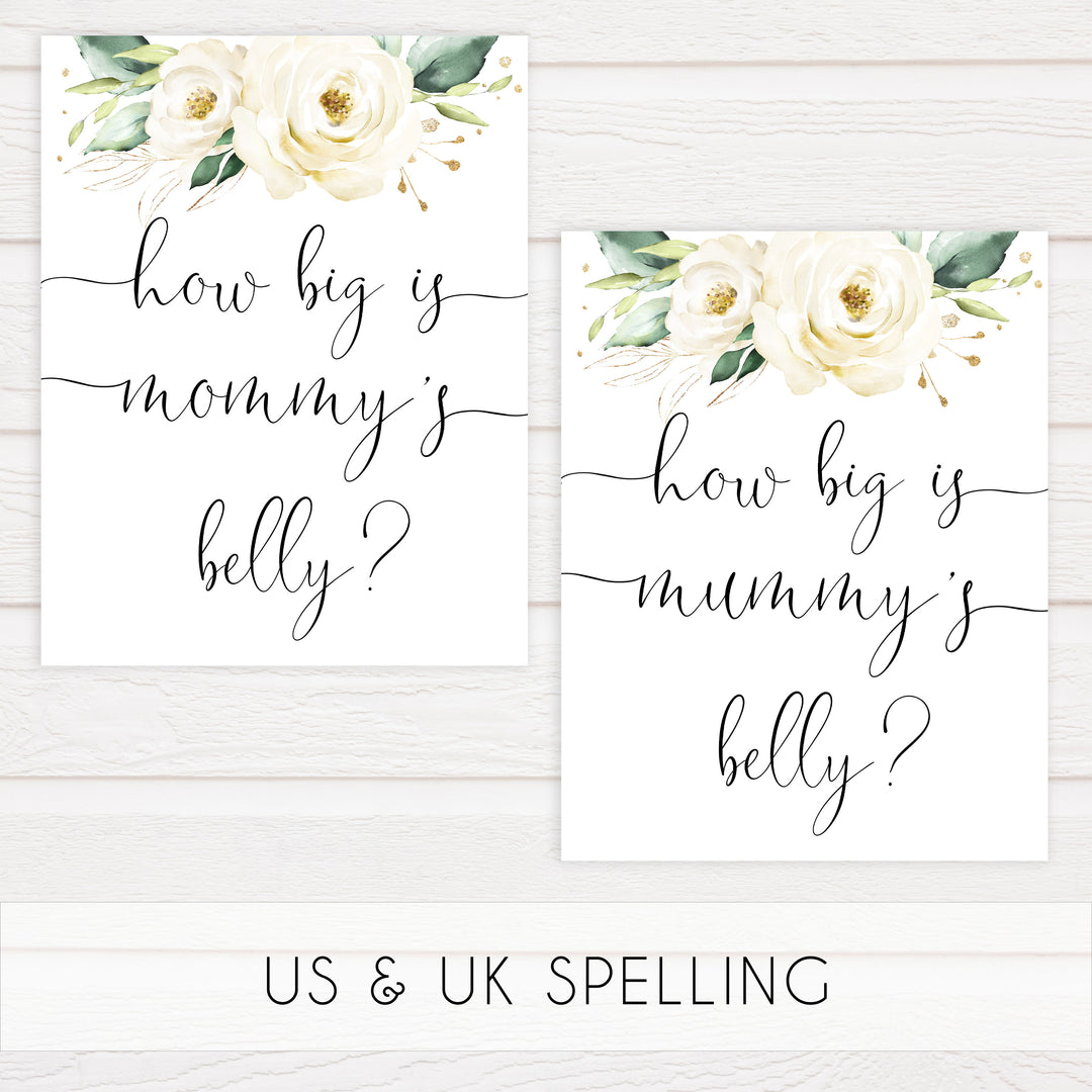 how big is mommys belly baby game, Printable baby shower games, shite floral baby games, baby shower games, fun baby shower ideas, top baby shower ideas, floral baby shower, baby shower games, fun floral baby shower ideas