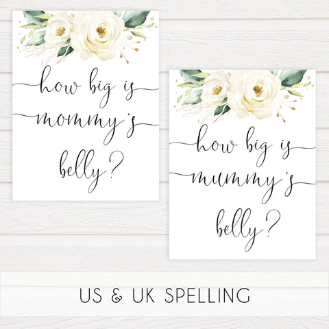 how big is mommys belly baby game, Printable baby shower games, shite floral baby games, baby shower games, fun baby shower ideas, top baby shower ideas, floral baby shower, baby shower games, fun floral baby shower ideas