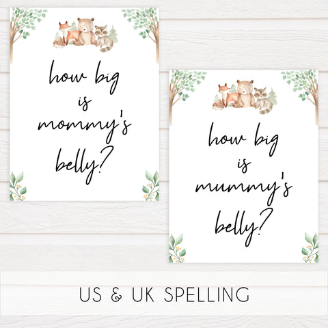 how big is mommys belly game, Printable baby shower games, woodland animals baby games, baby shower games, fun baby shower ideas, top baby shower ideas, woodland baby shower, baby shower games, fun woodland animals baby shower ideas
