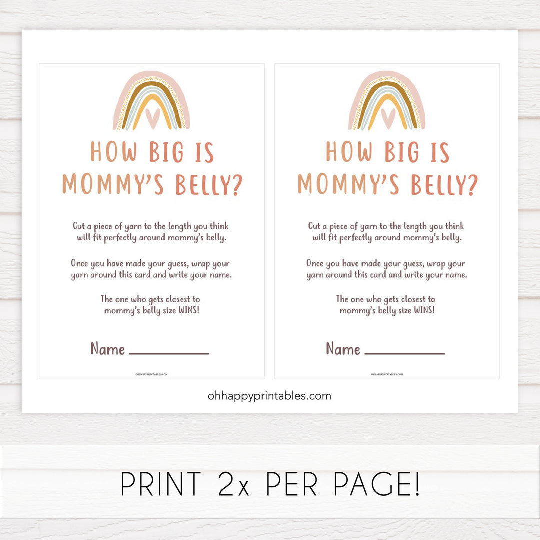 how big is mommys belly game, Printable baby shower games, boho rainbow baby games, baby shower games, fun baby shower ideas, top baby shower ideas, boho rainbow baby shower, baby shower games, fun boho rainbow baby shower ideas