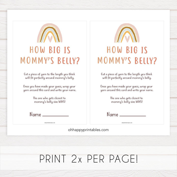 how big is mommys belly game, Printable baby shower games, boho rainbow baby games, baby shower games, fun baby shower ideas, top baby shower ideas, boho rainbow baby shower, baby shower games, fun boho rainbow baby shower ideas