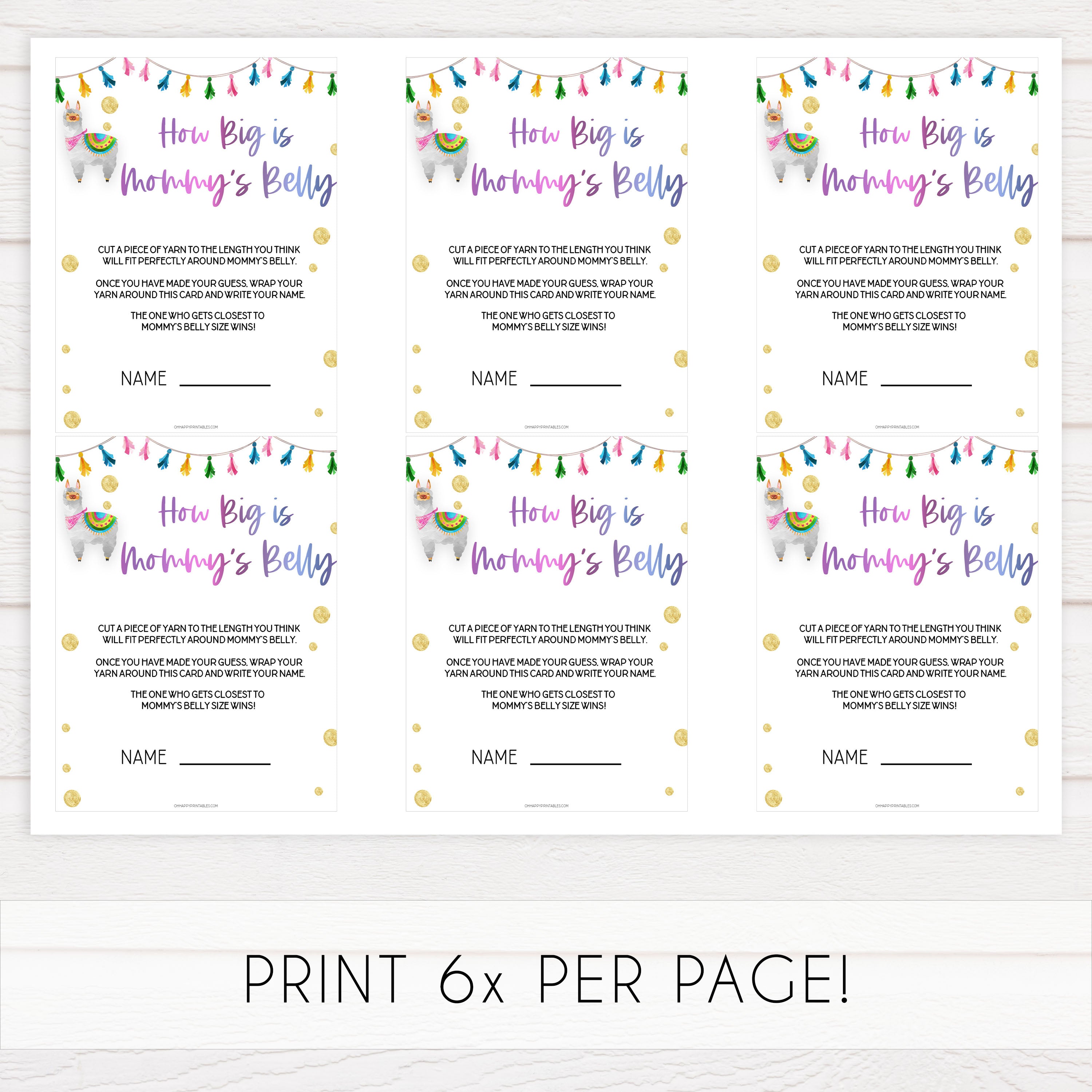 how big is mommys belly game, Printable baby shower games, llama fiesta fun baby games, baby shower games, fun baby shower ideas, top baby shower ideas, Llama fiesta shower baby shower, fiesta baby shower ideas