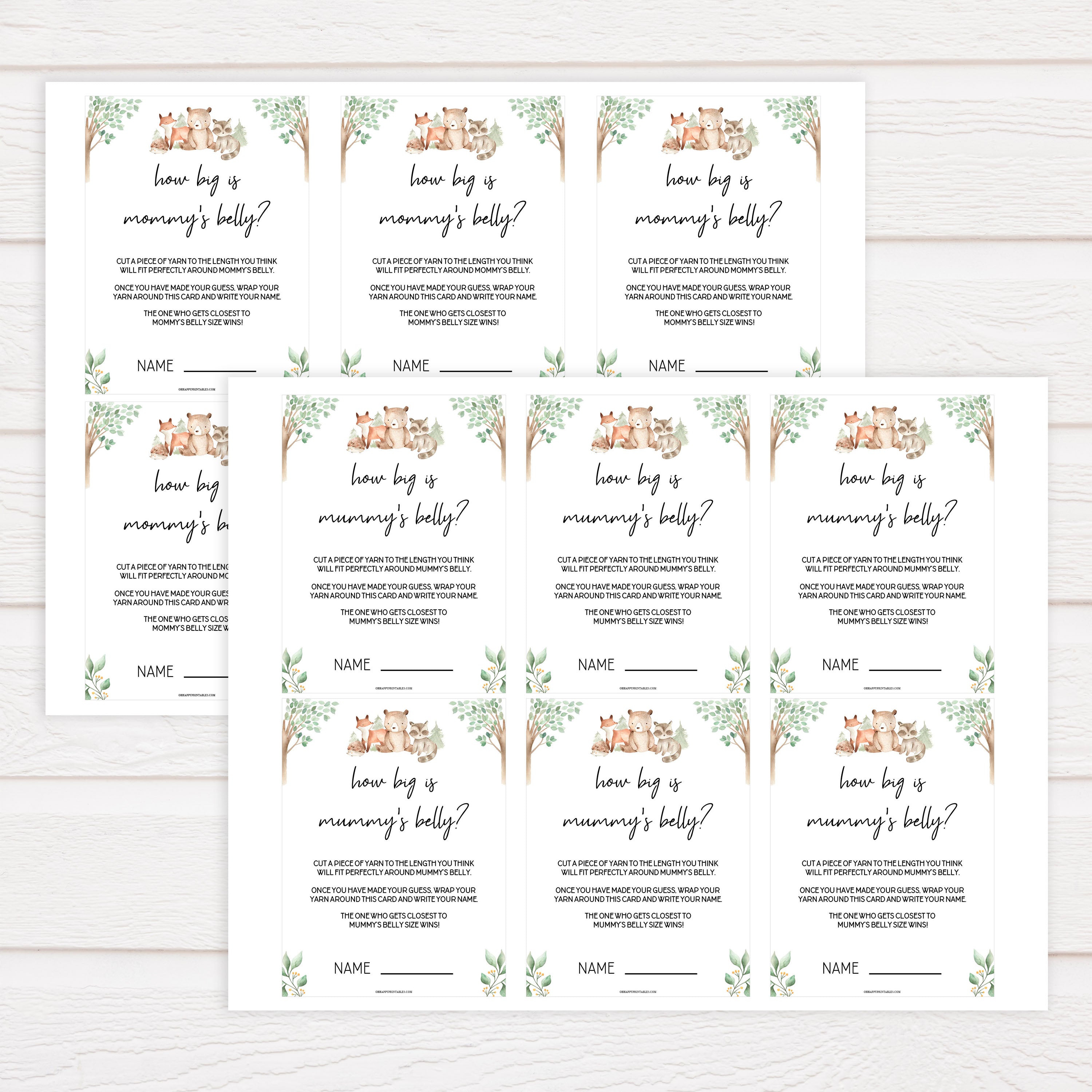 how big is mommys belly game, Printable baby shower games, woodland animals baby games, baby shower games, fun baby shower ideas, top baby shower ideas, woodland baby shower, baby shower games, fun woodland animals baby shower ideas