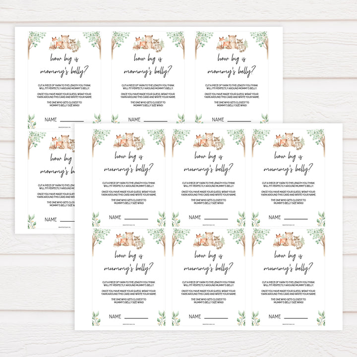 how big is mommys belly game, Printable baby shower games, woodland animals baby games, baby shower games, fun baby shower ideas, top baby shower ideas, woodland baby shower, baby shower games, fun woodland animals baby shower ideas