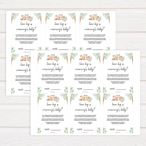 how big is mommys belly game, Printable baby shower games, woodland animals baby games, baby shower games, fun baby shower ideas, top baby shower ideas, woodland baby shower, baby shower games, fun woodland animals baby shower ideas