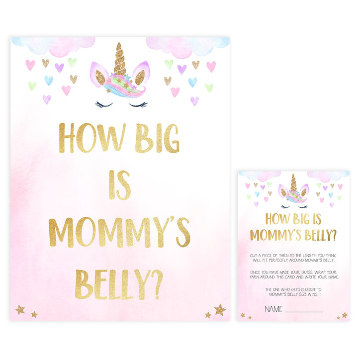how big is mommys belly game, Printable baby shower games, unicorn baby games, baby shower games, fun baby shower ideas, top baby shower ideas, unicorn baby shower, baby shower games, fun unicorn baby shower ideas