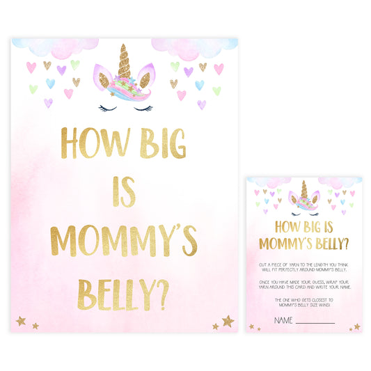 how big is mommys belly game, Printable baby shower games, unicorn baby games, baby shower games, fun baby shower ideas, top baby shower ideas, unicorn baby shower, baby shower games, fun unicorn baby shower ideas
