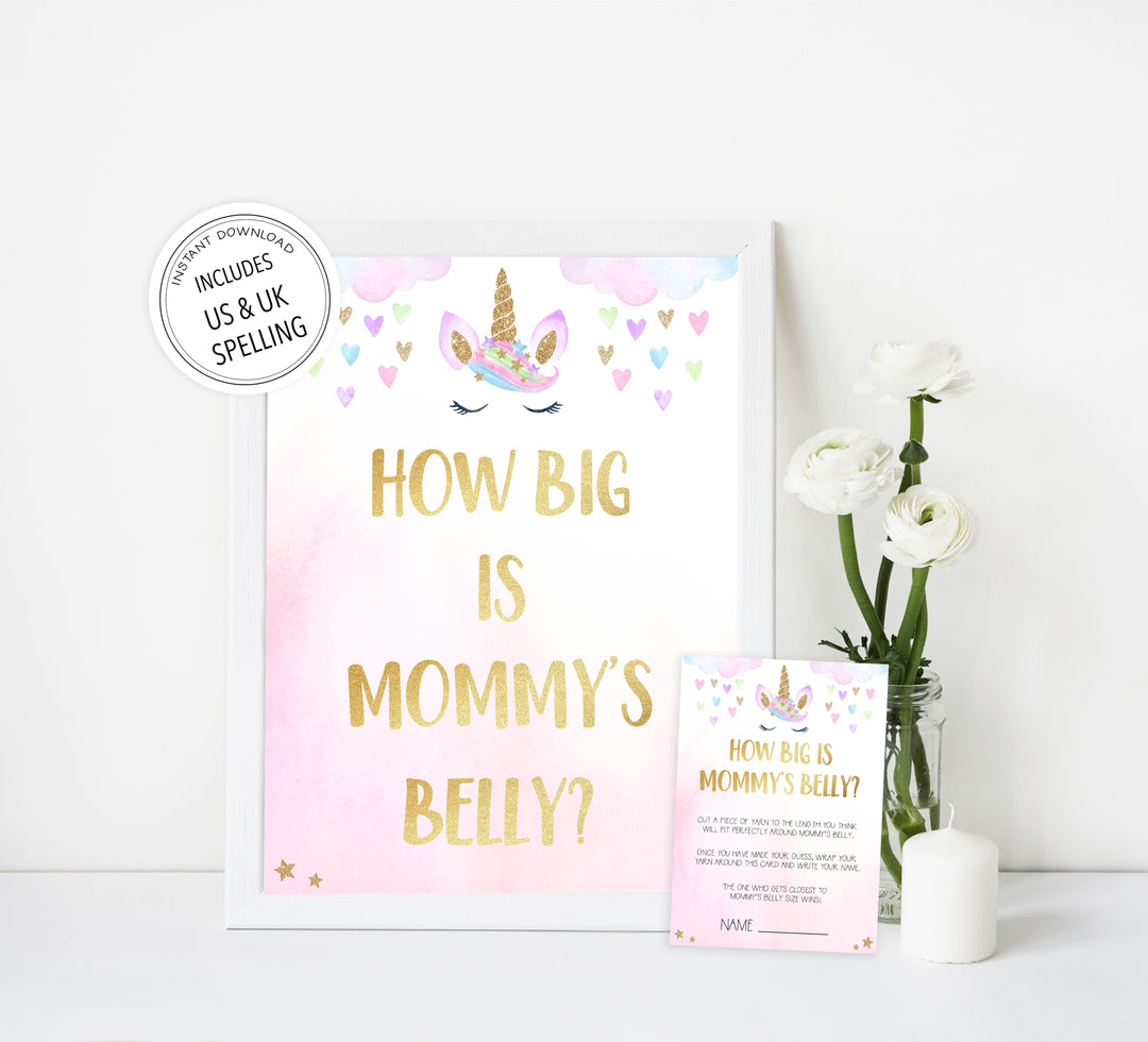 how big is mommys belly game, Printable baby shower games, unicorn baby games, baby shower games, fun baby shower ideas, top baby shower ideas, unicorn baby shower, baby shower games, fun unicorn baby shower ideas